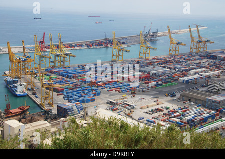 Port de conteneurs de Barcelone, en Catalogne, Espagne Banque D'Images