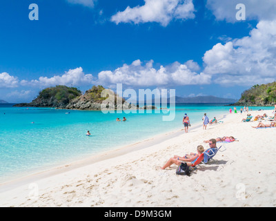 Trunk Bay Beach sur l'île des Caraïbes de St John dans les îles Vierges américaines Banque D'Images