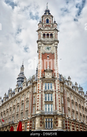 Le beffroi de la Chambre de Commerce - Lille, Nord de la France Banque D'Images