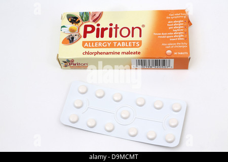 Piriton Chlorphenamine Maleate Comprimés Allergie Banque D'Images