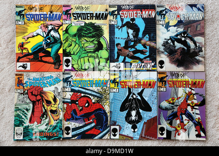 Collection de Marvel Comics Le site Web de Spider-man et l'Amazing Spider-man Banque D'Images