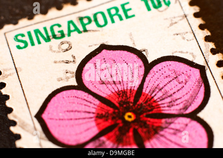 Timbre-poste de Singapour en studio Banque D'Images