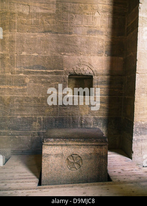 L'intérieur de l'alter chrétiens temple d'Isis sur l'île de Philae, Aswan, Egypte Banque D'Images