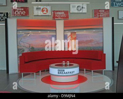 BBC Breakfast studio, à Salford Media City, Manchester, Royaume-Uni Banque D'Images