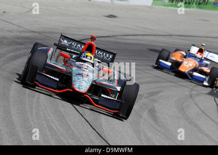 22 juin 2013 - Newton, Iowa, États-Unis - Indycar, Round 10, de l'Iowa Speedway, Newton, IA, USA, 22-23 juin 2013, Oriol SERVIA, Panther Racing (Image Crédit : © Ron Bijlsma/ZUMAPRESS.com) Banque D'Images