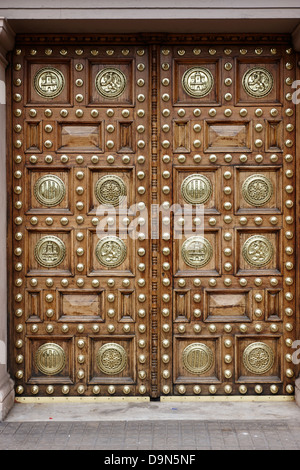 Orné restauré porte de l'palacio de capitania general de barcelone catalogne espagne ancien couvent Banque D'Images