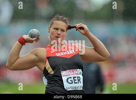 Gateshead. Tyne et Wear. UK. 23 Juin, 2013. Christina Schwanitz (GER). Womens lancer du poids. Jour 2. L'équipe européenne d'athlétisme. Gateshead. Tyne et Wear. UK. Banque D'Images