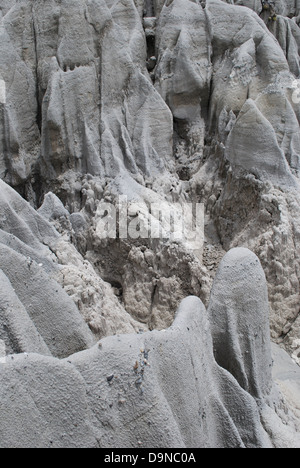 Paysage étrange formé par les crues éclair gris laiteux par soft rock dans le désert de Tatacoa, département de Huila, en Colombie Banque D'Images