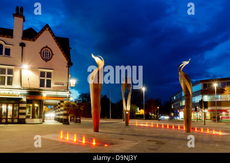 Royaume-uni, Angleterre, Hertfordshire, letchworth garden city crépuscule Banque D'Images