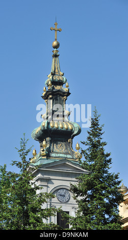 Tour de l'église Saborna, Belgrade, Serbie Banque D'Images