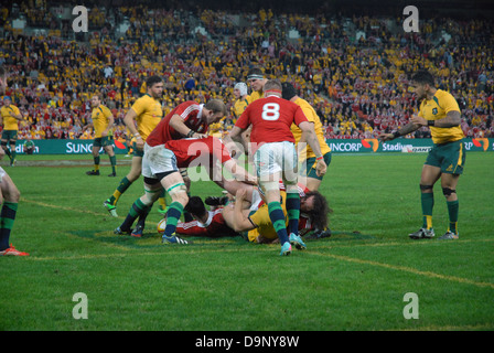 Les lions britanniques et irlandais en Australie, versets, Suncorp Brisbane, Australie. Banque D'Images