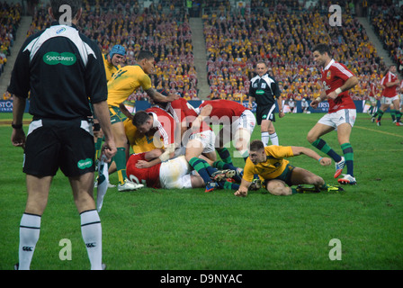 Les lions britanniques et irlandais en Australie, versets, Suncorp Brisbane, Australie. Banque D'Images