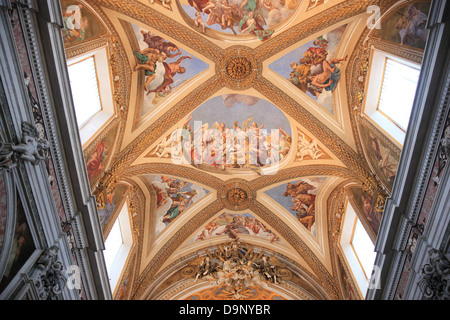 Plafond de l'église dans la Certosa di San Martino sur le au-dessus de Naples Vomero, Campanie, Italie Banque D'Images