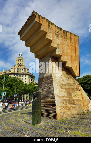 Francesc Macia Monument à la Placa de Catalunya à Barcelone, Espagne Banque D'Images