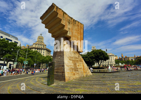 Francesc Macia Monument à la Placa de Catalunya à Barcelone, Espagne Banque D'Images