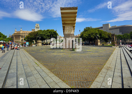 Francesc Macia Monument à la Placa de Catalunya à Barcelone, Espagne Banque D'Images