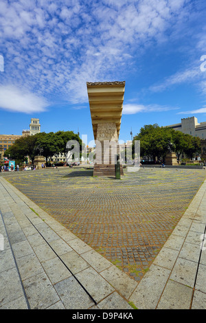 Francesc Macia Monument à la Placa de Catalunya à Barcelone, Espagne Banque D'Images