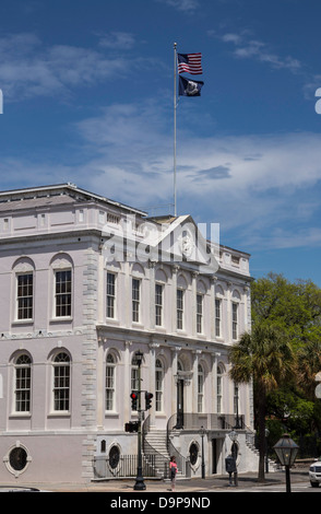 L'Hôtel de ville sur Broad Street, Charleston, SC, États-Unis d'Amérique Banque D'Images