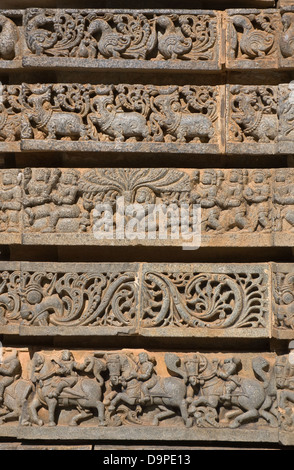 L'Asie, l'Inde, Karnataka, Somnathpur Keshava, temple, la sculpture sur pierre