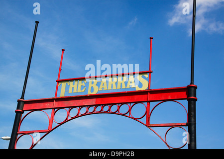 Panneau d'entrée et de l'arche à la Glasgow Barras market Banque D'Images