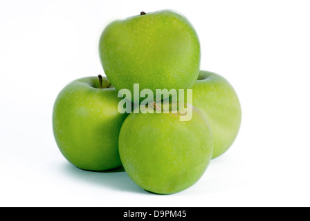 Quatre Pommes on white Banque D'Images