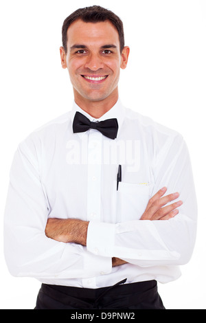 Happy handsome waiter portrait demi-longueur Banque D'Images