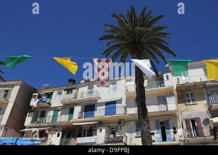 Le Tour de France visites Calvi, Corse, France pour la première fois en 2013, le 100e tour. Banque D'Images