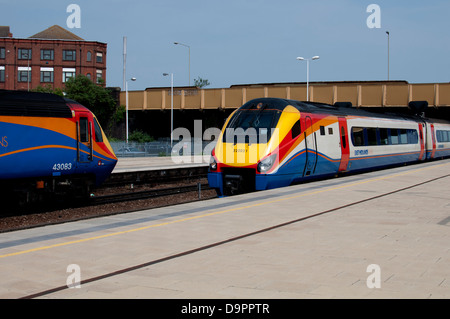 East Midlands trains diesels à Leicester, Royaume-Uni Banque D'Images