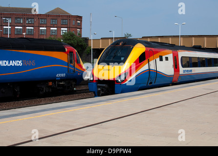 East Midlands trains diesels à Leicester, Royaume-Uni Banque D'Images