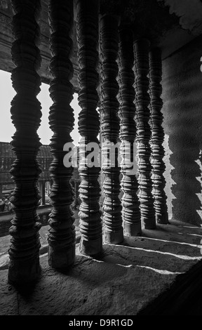 Détails de l'architecture de temple d'Angkor Wat, au Cambodge Banque D'Images