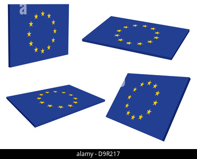 3D Drapeau de l'Union européenne (UE) Banque D'Images