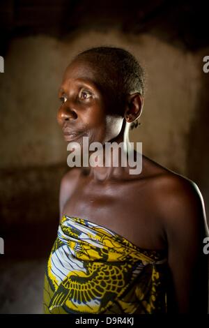 Femme infectée par le VIH sida en République centrafricaine Banque D'Images