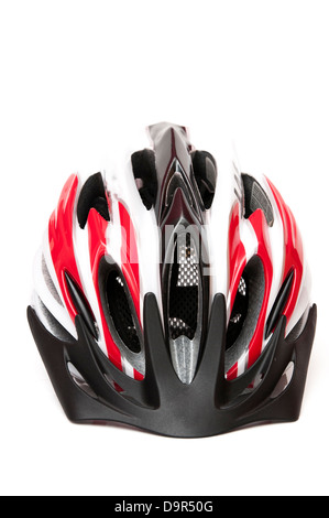 Casque de vélo sur fond blanc Banque D'Images