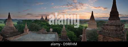 Les Temples de Bagan à l'aube, le Myanmar (Birmanie) Banque D'Images