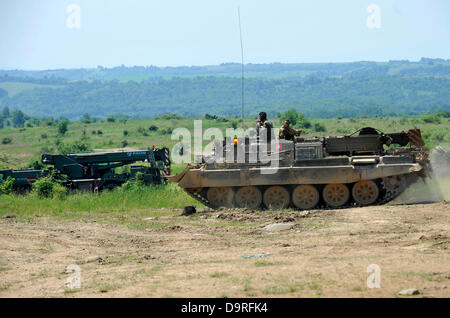 La logistique internationale la normalisation et l'interopérabilité, la formation sur le terrain de l'exercice dans le centre de formation de l'armée, de peur que la Slovaquie le 20 juin 2013. Environ 1800 soldats et de professionnels de la logistique de 35 pays dont l'Inde ou la Russie participent à cet exercice. L'attention est dirigée vers la planification logistique et les essais d'interopérabilité dans plusieurs fonctions de logistique. (CTK Photo/Jan Koller) Banque D'Images