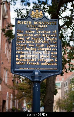 JOSEPH BONAPARTE (1768-1844) frère aîné de Napoléon et roi déposé de Naples et l'Espagne a vécu ici, 1815,-1816. La maison a été construite à propos de 1813. Au cours de Joseph's normale ici, c'était un lieu de rassemblement pour les réfugiés bonapartistes et d'autres ressortissants français. Georgia Historical and Museum Commission, 2000 Banque D'Images