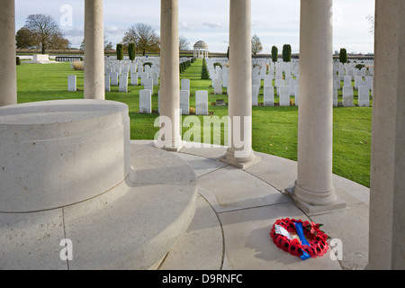 La PREMIÈRE GUERRE MONDIALE, Bedford House cimetière pour Première Guerre mondiale l'un des soldats britanniques à Zillebeke, Flandre occidentale, Belgique Banque D'Images
