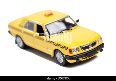 Toy yellow taxi cab Banque D'Images