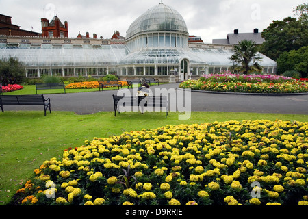 Palm House dans un jardin botanique. Belfast. L'Irlande du Nord, Royaume-Uni, Europe. Banque D'Images