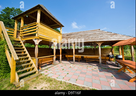 Un bed-and-breakfast pension dans un village près de Knyszyn forêt sur la rivière Biebrza au bord du Parc National de la Biebrza. Banque D'Images