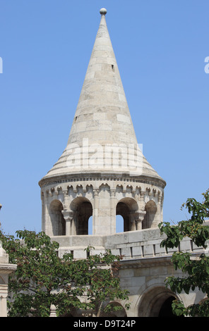 Bastion des pêcheurs sur la colline du Château de Buda à Budapest, Hongrie Banque D'Images