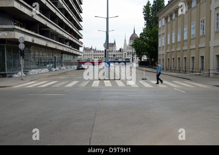 Hongrie Budapest en juin 2013 lors d'un énorme afflux de Danube Banque D'Images