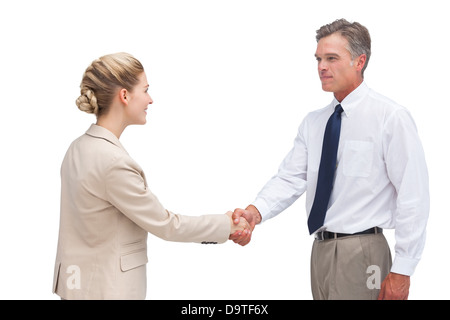 Mature businessman shaking hands with his coworker Banque D'Images