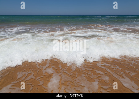 Ramla Bay, l'île de Gozo, Malte. Banque D'Images