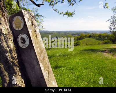 Sentier du Nord signe dans le Worcestershire Clent Hills, Worcestershire, Angleterre, RU Banque D'Images