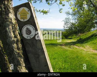 Sentier du Nord signe dans le Worcestershire Clent Hills, Worcestershire, Angleterre, RU Banque D'Images