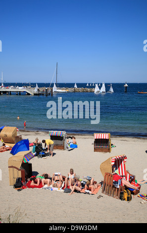 Schilksee Beach, baie de Kiel, Schleswig-Holstein, Allemagne, Europe Banque D'Images