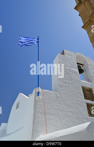 L'église byzantine de la Panagia, Lindos, Rhodes (Rodos), du Dodécanèse, Grèce, région sud de la Mer Egée Banque D'Images