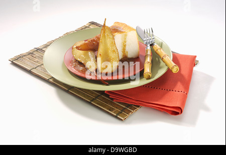 Poires caramélisées Banque D'Images