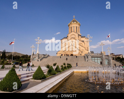 La Cathédrale Holy Trinity, également connu sous le nom de Sameba, à Tbilissi, en Géorgie. Banque D'Images